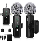 3 IN 1 Wireless Lavalier Microphones for iPhone/Android/Camera Devices(Lightning/USBC/3.5 mm Jack...