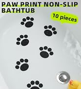 10 Pack of Bathtub Anti Slip Stickers, Shower Floor Non Slip Stickers, Bathroom Decals, Paw Print...