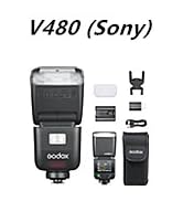 Godox V480 S Flash for Sony, 650 Full-Power TTL Camera Flash Flexible Bounce Head 10-Level Modeli...