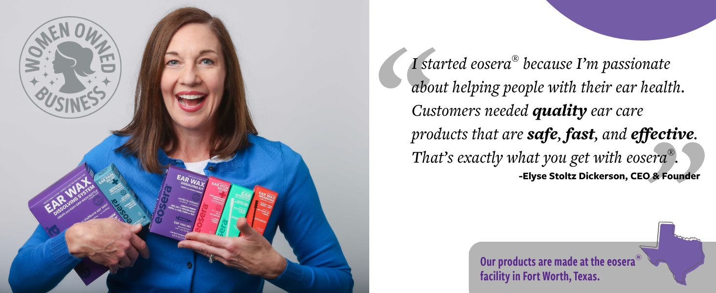 Founder and CEO Elyse Stoltz Dickerson holding eosera products