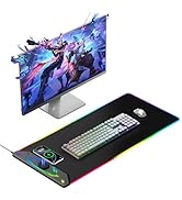 Gaming Mouse Pad, 15W Magnetic Wireless Charging Desk Mat, 35"x15.8" Large RGB Mouse Pad for Lapt...