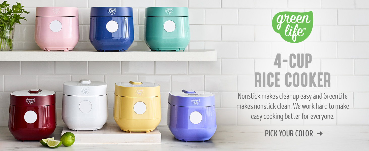 GreenLife, Ceramic Nonstick, PFAS-Free, Non-Toxic, Rice Cooker, Electrics