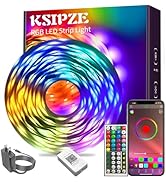 KSIPZE Led Lights for Bedroom 65.6ft Led Strip Lights with Remote RGB Color Changing Music Sync B...