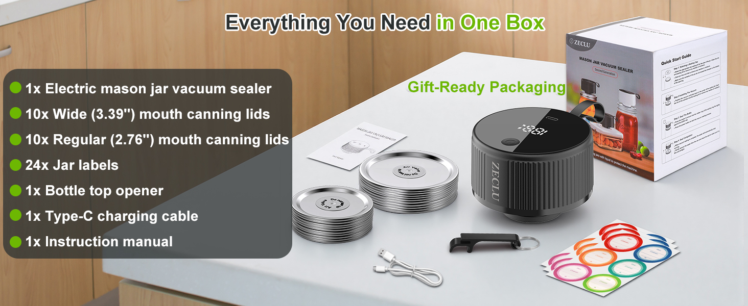 Electric Mason Jar Vacuum Sealer Kit
