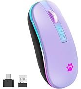 KARFUN Wireless Mouse, Backlit LED Portable Slim Computer Mouse for Laptop, PC, Computer, MacBook...