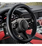 HOTOR Car Steering Wheel Cover - Universal Car Accessory for Diverse Cars, Durable Leather Cover ...