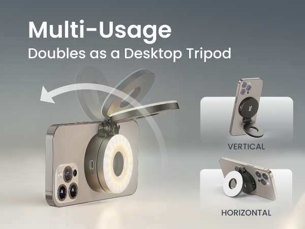 magnetic selfie light for iPhone video recording