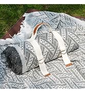 2 In 1 Giant Boho Beach Blanket Towel Waterproof Sandproof Extra Large Outdoor Picnic Mat Sand Fr...
