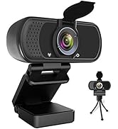 HDZIYU 1080P HD Webcam, Live Streaming Webcam with Stereo Microphone, USB Webcam with 110 Degree ...