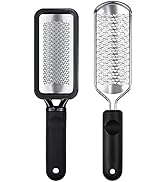 Foot File Foot Scrubber Pedicure, 2 Pcs Stainless Steel Callus Remover for Feet, Professional Foo...