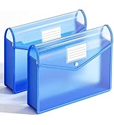 XingDuing 2 Pack Plastic Expanding File Folder, Transparent envelopes with Snap Closure, Fit Lett...