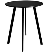 Meluvici Outdoor Side Table, Weather Resistant Patio Small Side Table Outdoor Indoor Round Metal ...