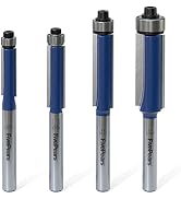 FivePears 4Pcs Flush Trim Router Bits Set 1/4 Inch Shank, Bottom Bearing Flush Cut Trim Router Bi...