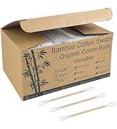 Garrelett Bamboo Cotton Swabs 1000 Count, Disposable Cotton Applicators with Bamboo Stems and Sof...