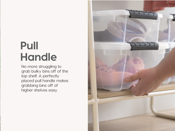 Pull Handle for easy bin retrieval.