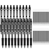 Shuttle Art Black Gel Pens, 48 Pack(20 Pens with 28 Refills) Retractable Medium Point Rollerball ...