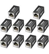 Jadaol [UL Listed] RJ45 Coupler 10Gbps Shielded, Gold-Plated Contacts, Aluminum Alloy Inline Ethe...