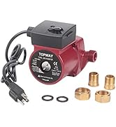 TOPWAY 3/4" NPT 110V Hot Water 3-Speed Circulation Recirculating Pump Circulator Pump for Water H...