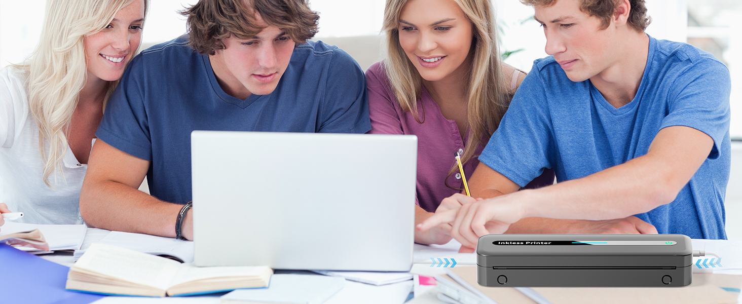 portable printers wireless for travel thermal bluetooth inkless 300dpi M832 phone laptop compact