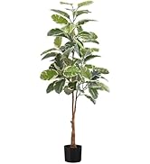 Monarch Specialties I 9513 Artificial Plant, 52" Tall, Rubber Tree, Indoor, Faux, Fake, Floor, Gr...