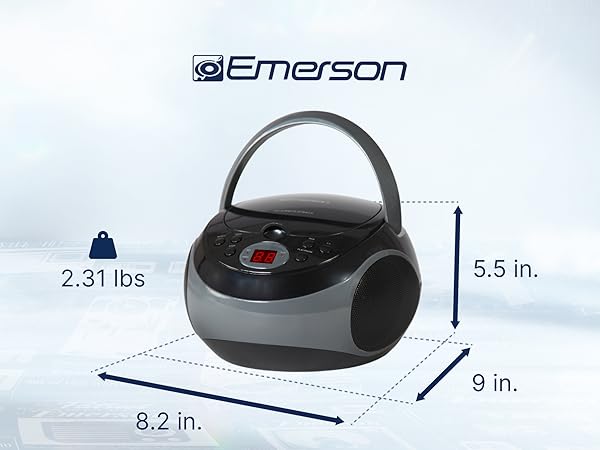 Emerson EPB-3000 Portable CD Player with AM/FM Radio, Programmable Memory, Dual Stereo Speakers