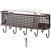 Deco Brothers Wall Key Holder and Mail Organizer, Bronze