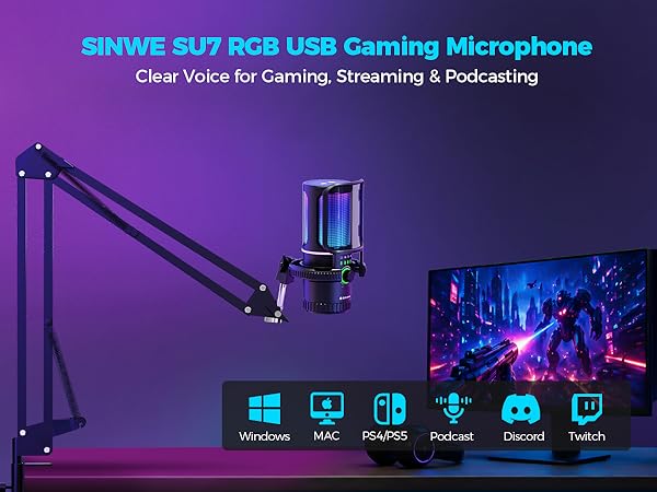 SINWE SU7 RCB USB Gaming Microphone