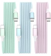 6.6FT USB C to USB C Cable 3Pack, iPhone 15 Charger Cord, 60W(3A) Type C Charger Fast Charging,Co...