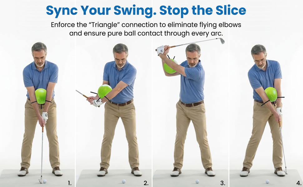 Stop slicing golf balls by syncing your swing with this step-by-step training tool.