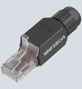 VCELINK RJ45 Connector Tool-Free, CAT6 Field Termination Plug, Gold Plated Modular Plug