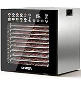 OSTBA Food Dehydrator, 12 Stainless Steel Trays, 95–165? Adjustable Temp, 48h Digital Timer, 850W...