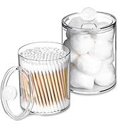 XIPENGKEJI 2 PACK Qtip Holder-10 oz, 12 oz, Qtip Holder Dispenser for Bathroom Canister Storage O...