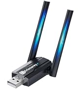 Krisnorey Long Range USB Bluetooth 6.0 Adapter for PC, Built-in PA Enhanced 5dBi High Gain Wirele...