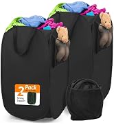 Upgraded Polyester Pop-up Laundry Hamper 2 Pack, 70L(18.5 Gal) Laundry Basket with Durable Handle...