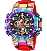 findtime Mens Watches Sports Outdoor Orange Watch for Men Color Designer Large Face Military Men'...