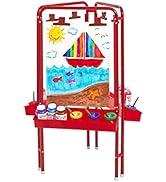 Colorations 3-Way Indoor/Outdoor Acrylic Panel Easel, Outdoor Play, Drawing, Adjustable Easel, Ar...