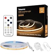 Tatazone 2000K Yellow COB Led Strip Lights with RF Remote, 16.4ft Dimmable Bright Dotless Amber L...