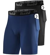 Runhit 2 Pack Mens Compression Shorts with Pockets 9