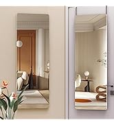 Hasipu Door Mirror Full Length, 47"x 16" Full Body Over The Door Hanging Wall Mounted Mirror for ...