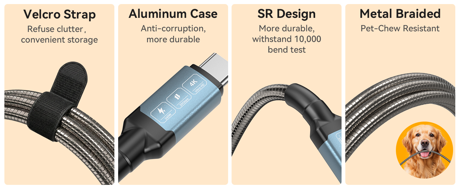 Chew Proof usb c Cable