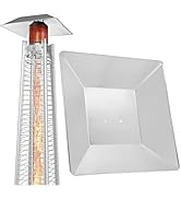 Propane Heat Reflector Shield, 4-Sided Pyramid Patio Heater Heat Shield, Square Aluminum Heat Ref...