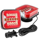 Partsam Square LED Magnetic Towing Tail Light Trailer Light Kit Universal Stop Turn Signal Runnin...