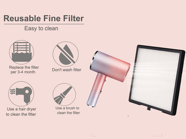 Professional Nail Dust Collector Machine 80W Pink