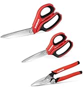 Goldblatt 3PCS Heavy Duty Scissors, Multipurpose Shop Scissors, Drop Forged Blades with Small Ser...
