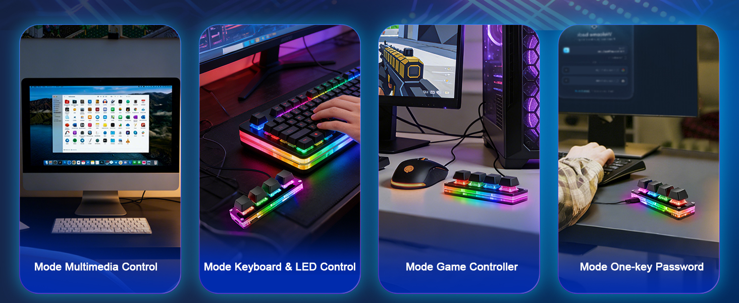 4 key mini mechanical programmable keypad gaming keyboard cherry shaft OSU