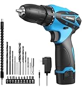 PHIRAH Cordless Drill Set, 12V Power Drill Kit with Battery and Charger, 3/8" Keyless Chuck, 25+1...