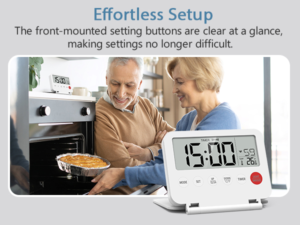 Digital Travel Alarm Clock, LCD Display Small Alarm Clock with