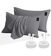 2PCS 20"*30"Grounding Pillowcase with Grounding Cord, Soft and Comfortable Cotton Grounding Pillo...