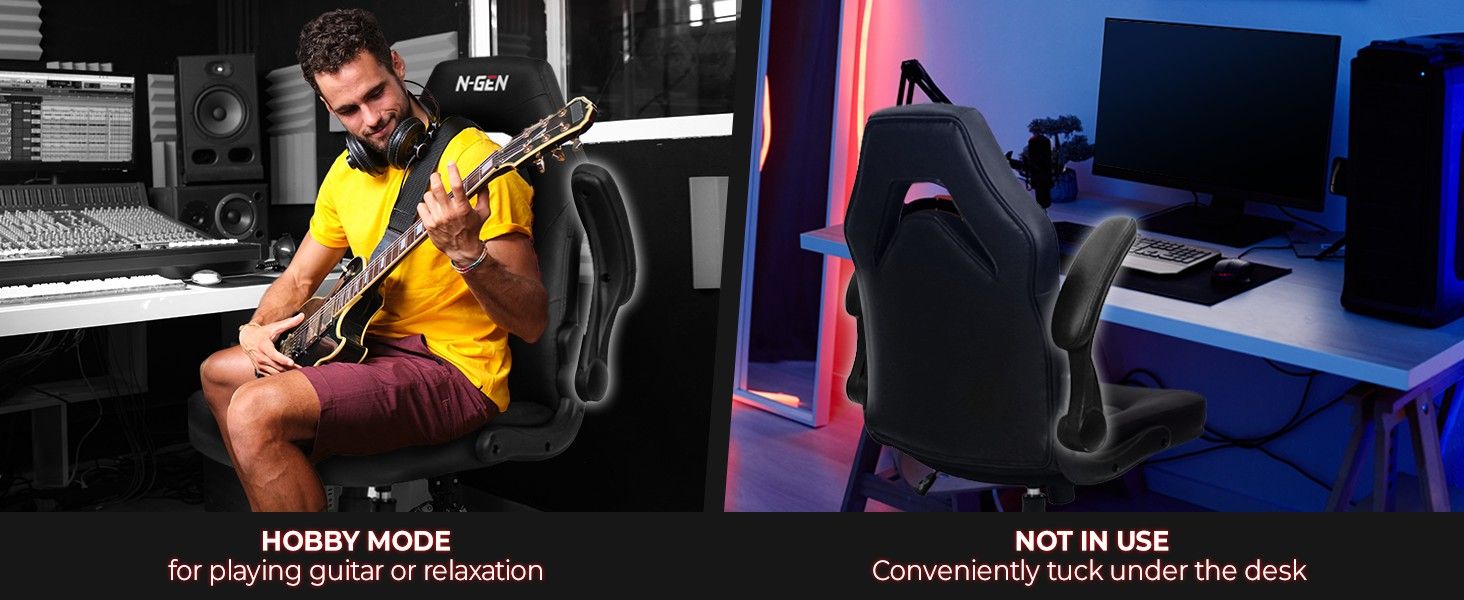 Desk chair designed for hobby and relaxation activities