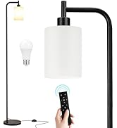 Ziisee Floor Lamps for Living Room - Standing Lamp with Remote Control Glass Shade, Modern Floor ...